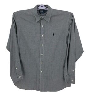 Polo Ralph Lauren "Lowell Sport" 100% Cotton Men's Black and‎ White Check LS  L